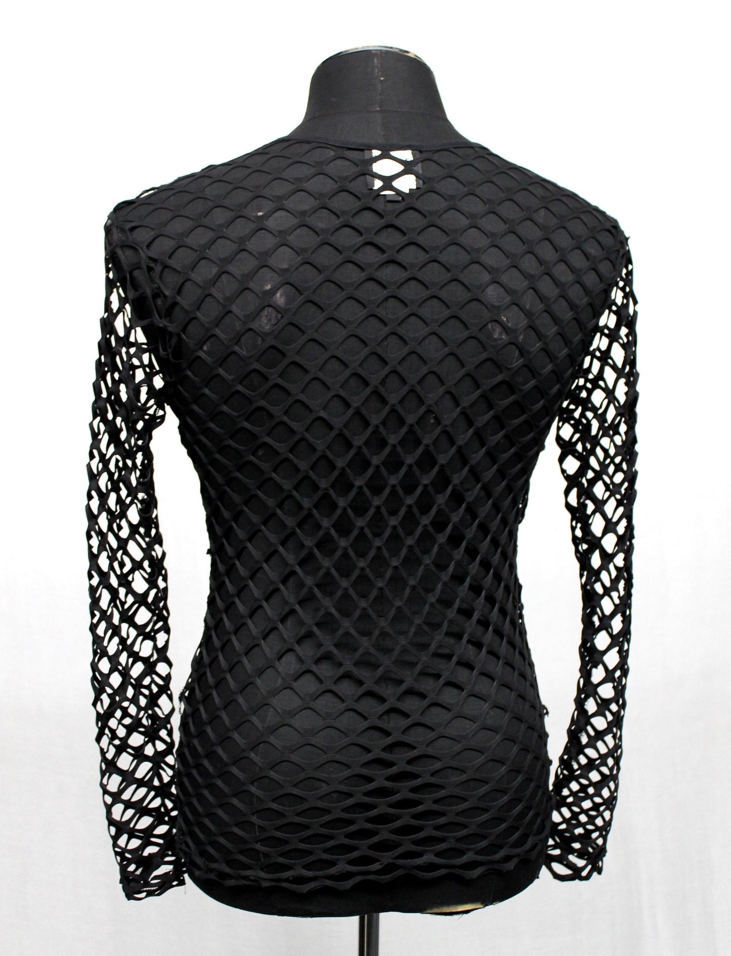 Shrine of Hollywood MEN'S LONG SLEEVE T-SHIRT - BIG HOLE FISHNET black club cyber fishnet goth holes long sleeve Men's T-Shirts net new rave sale shirt steampunk wasteland