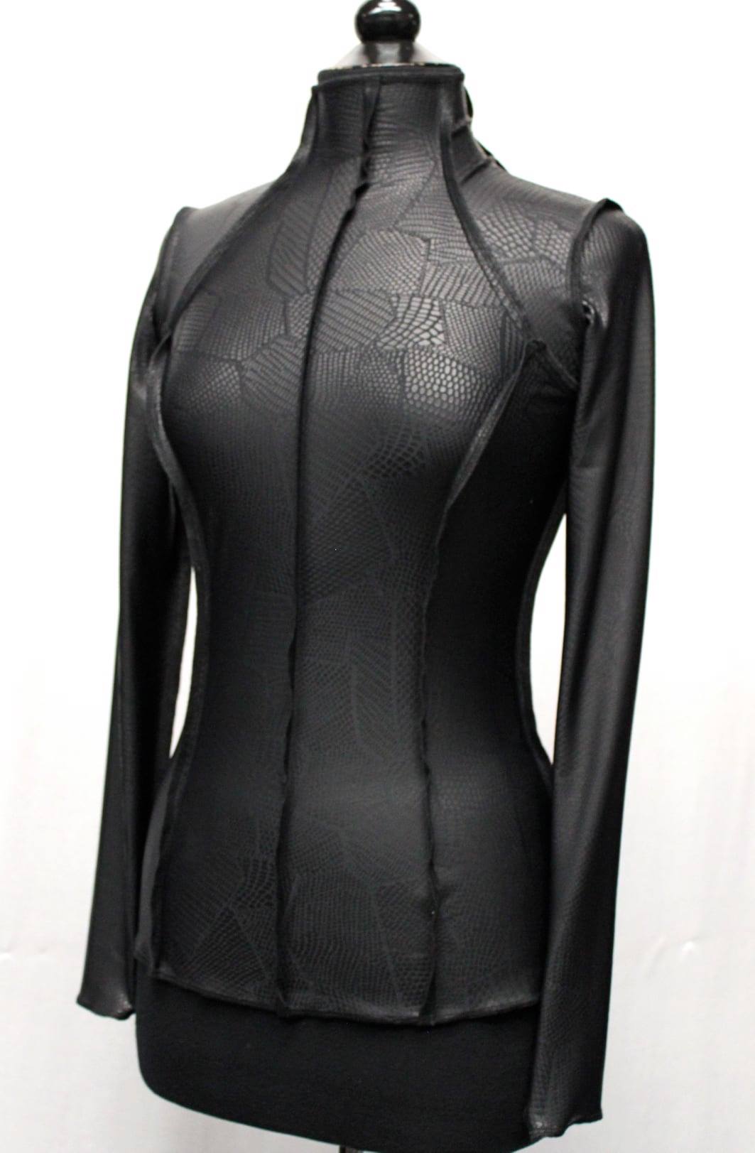 FUTURE SHOCK TOP - PATCHWORK VINYL FABRIC Shrine of Hollywood top Women's T-Shirts Women's Tops