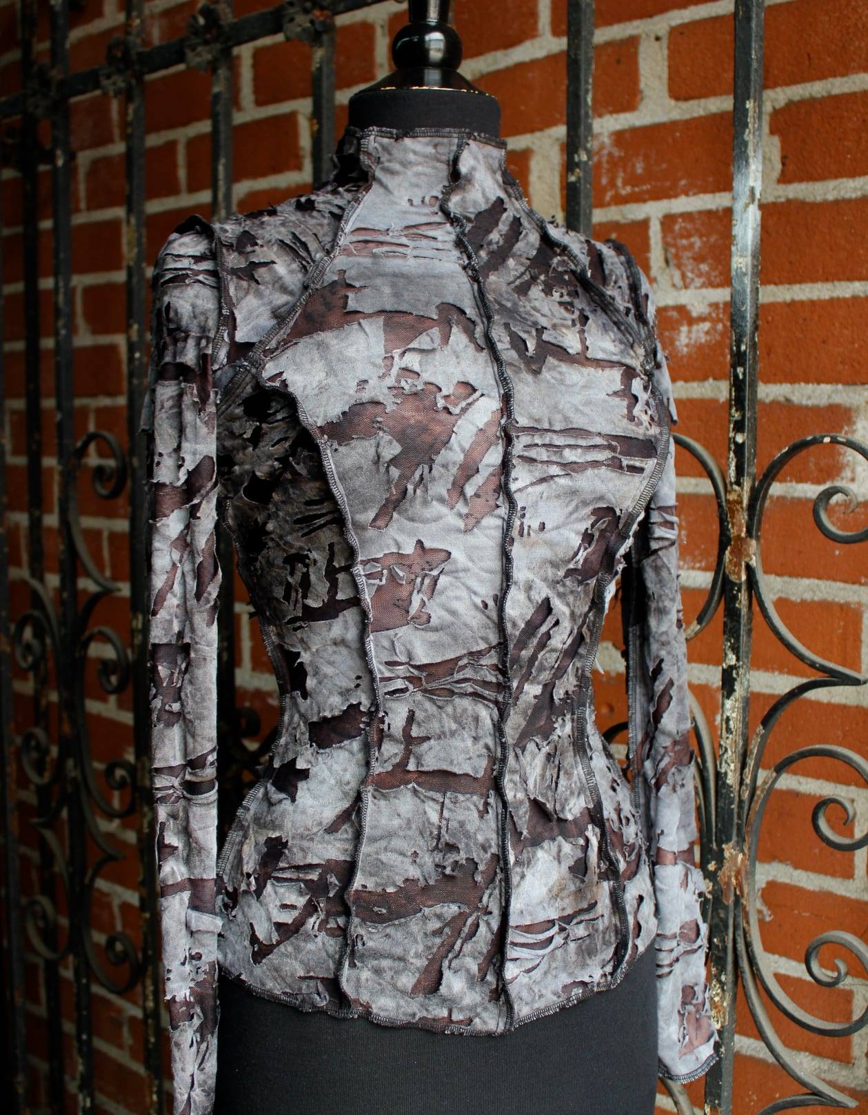 FUTURE SHOCK TOP - GREY ZOMBIE FABRIC Shrine of Hollywood top wasteland Women's T-Shirts Women's Tops zombie