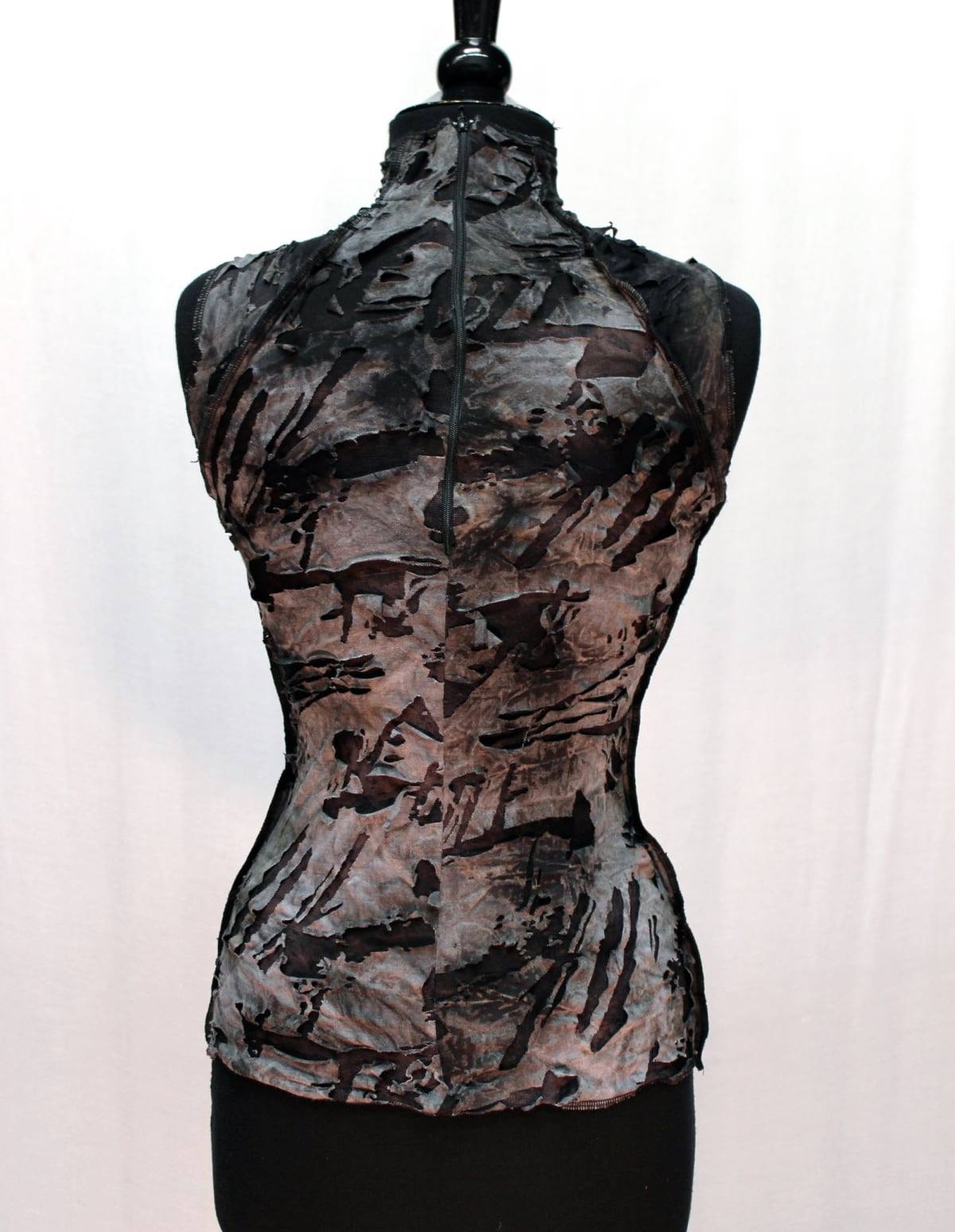 WASTELAND TOP - Grey Zombie Fabric Shrine of Hollywood top Women's T-Shirts Women's Tops