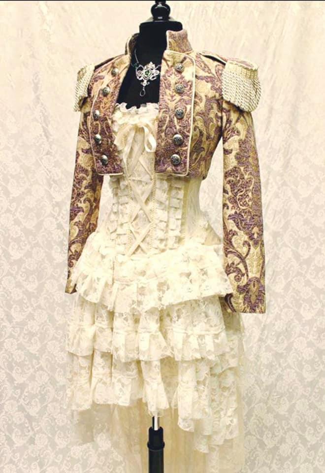 TOREADOR JACKET - PURPLE AND IVORY TAPESTRY Shrine of Hollywood jacket Women's Jackets