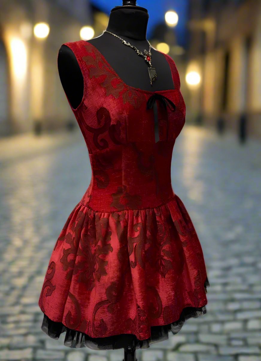 Shrine of Hollywood VELVET BALLET DRESS - RED Dresses