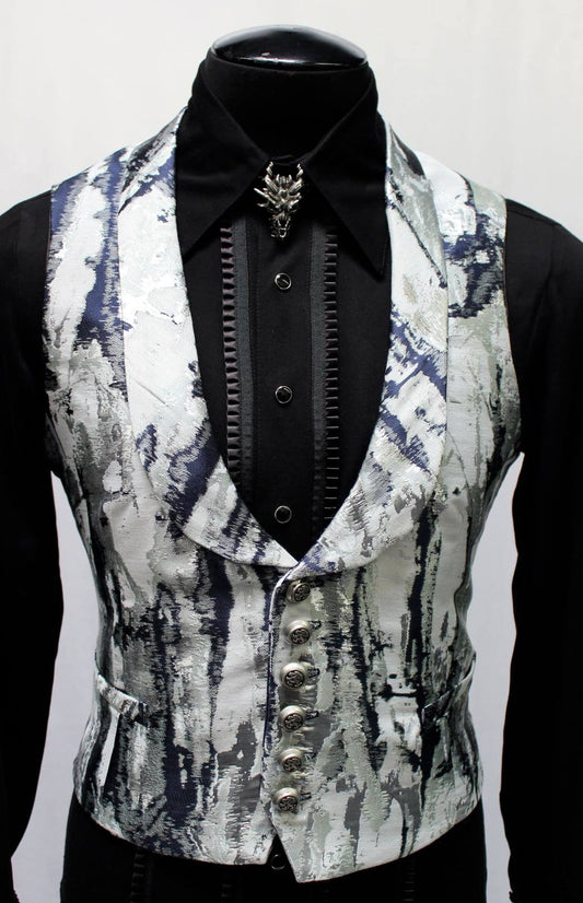 MONTE CRISTO VEST - ACID GRANITE - BLUE/SILVER Shrine of Hollywood vest Men's Vests