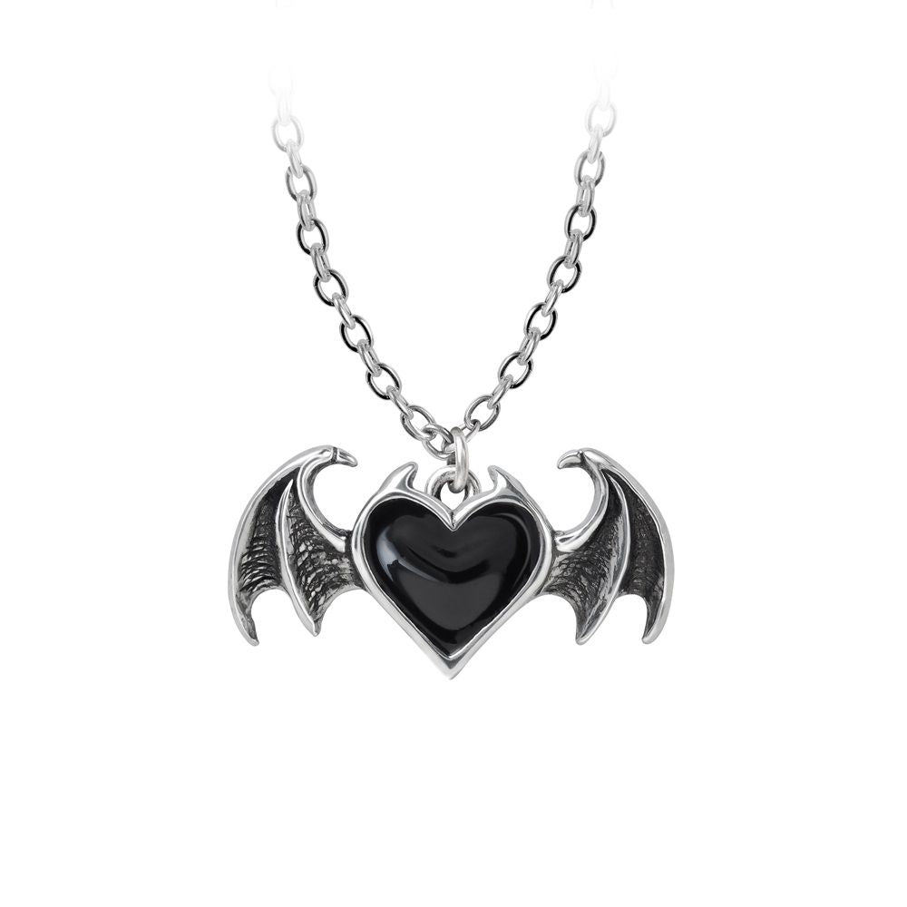 BLACK SOUL BAT WINGED HEART Shrine of Hollywood NECKLACE Default Title Bat necklace Gothic Necklace Heart Necklace Jewelry - Necklaces and Chokers winged heart necklace
