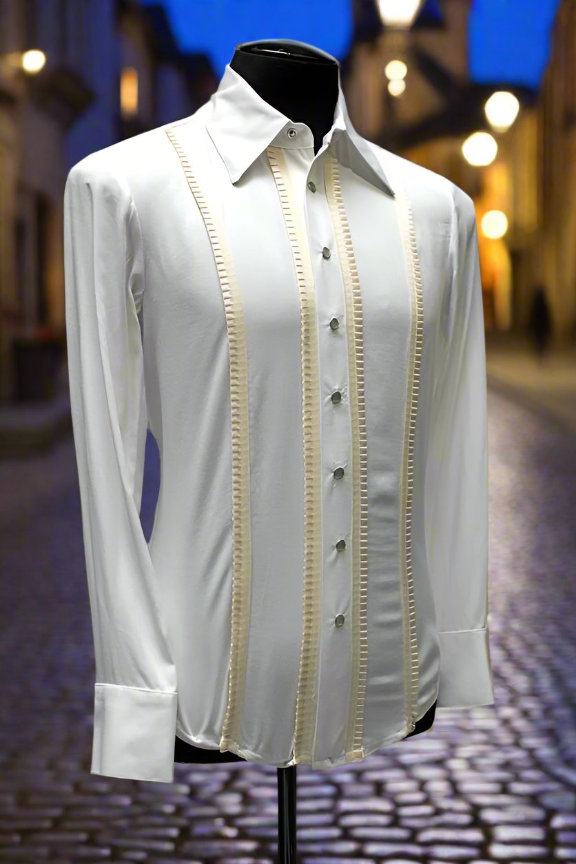 TUX SHIRT IVORY W/ IVORY TRIM X-Large TUX SHIRT IVORY W/ IVORY TRIM X-Large