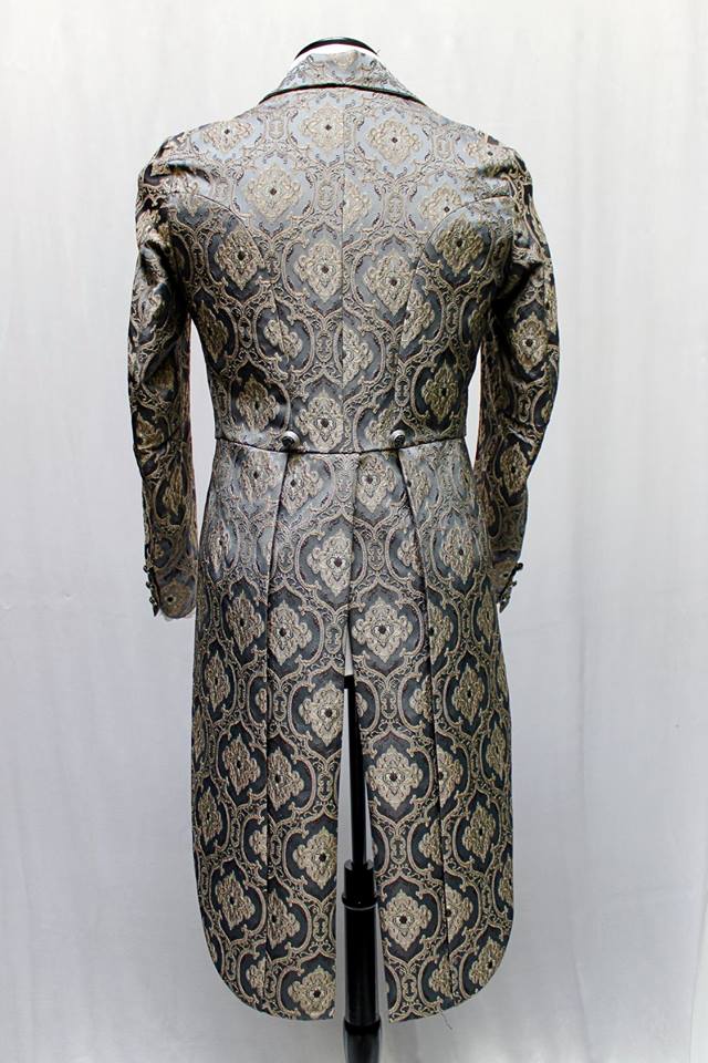 Shrine of Hollywood MONTE CRISTO TAILCOAT - BLUE BROCADE Men's Coats