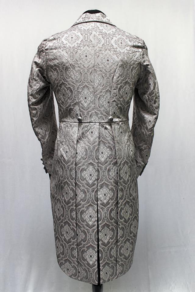Shrine of Hollywood MONTE CRISTO TAILCOAT - SILVER BROCADE Men's Coats