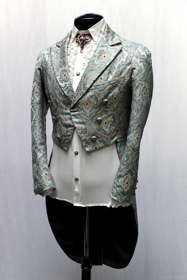 Shrine of Hollywood MONTE CRISTO TAILCOAT - GREEN BROCADE Men's Coats