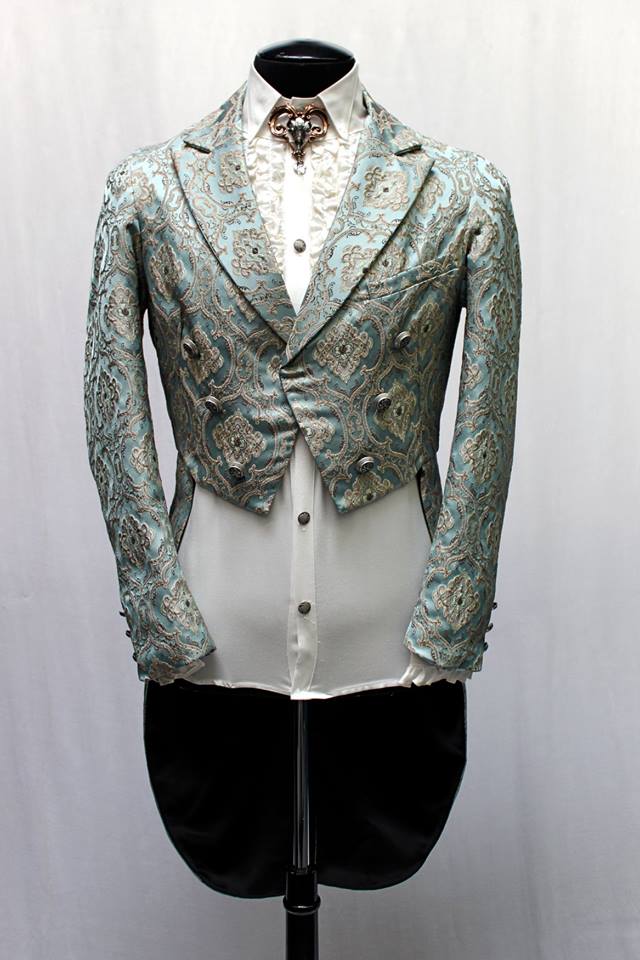 MONTE CRISTO TAILCOAT - GREEN BROCADE Shrine of Hollywood coat Men's Coats
