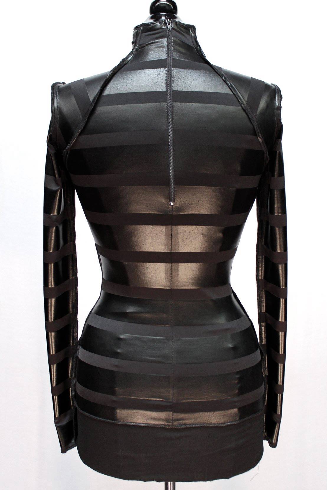 FUTURE SHOCK TOP - VINYL STRIPE FABRIC Shrine of Hollywood top Women's T-Shirts Women's Tops