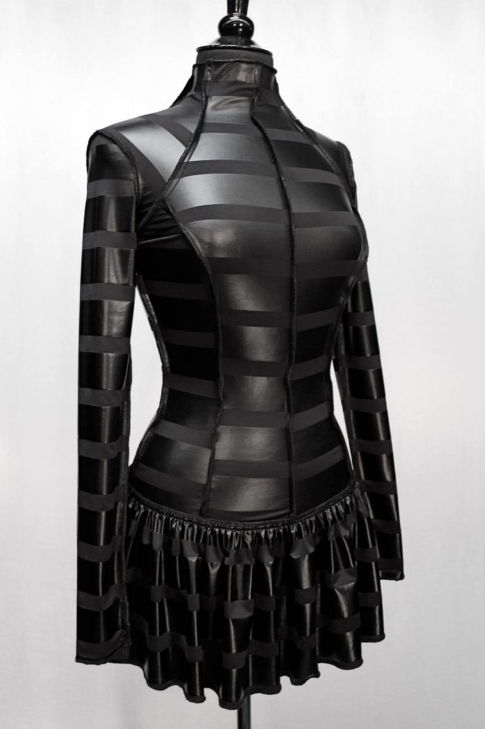 FUTURE SHOCK DRESS - VINYL STRIPE FABRIC Shrine of Hollywood dress Dresses