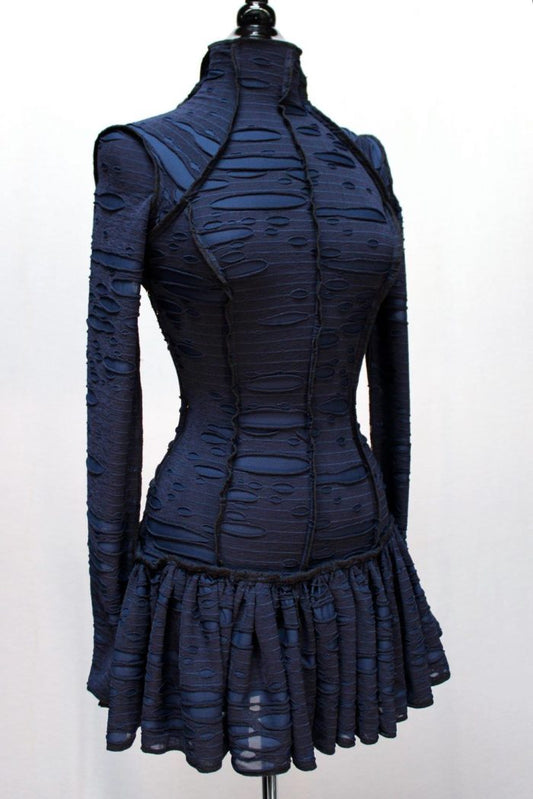 FUTURE SHOCK DRESS - BLUE DECAYED FABRIC Shrine of Hollywood dress Dresses