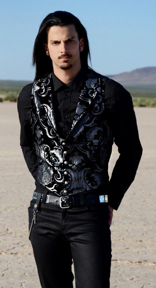 ARISTOCRAT VEST - BLACK/SILVER TAPESTRY Shrine of Hollywood vest formal goth gothic Men's Vests silver steampunk tapestry vampire vest victorian wedding