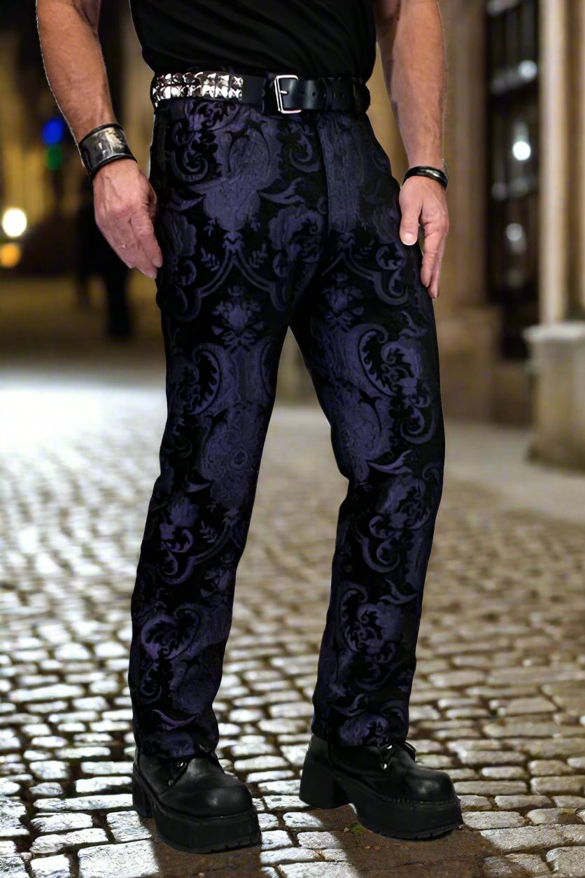 TAPESTRY PANTS - PURPLE/BLACK Shrine of Hollywood pants Pants