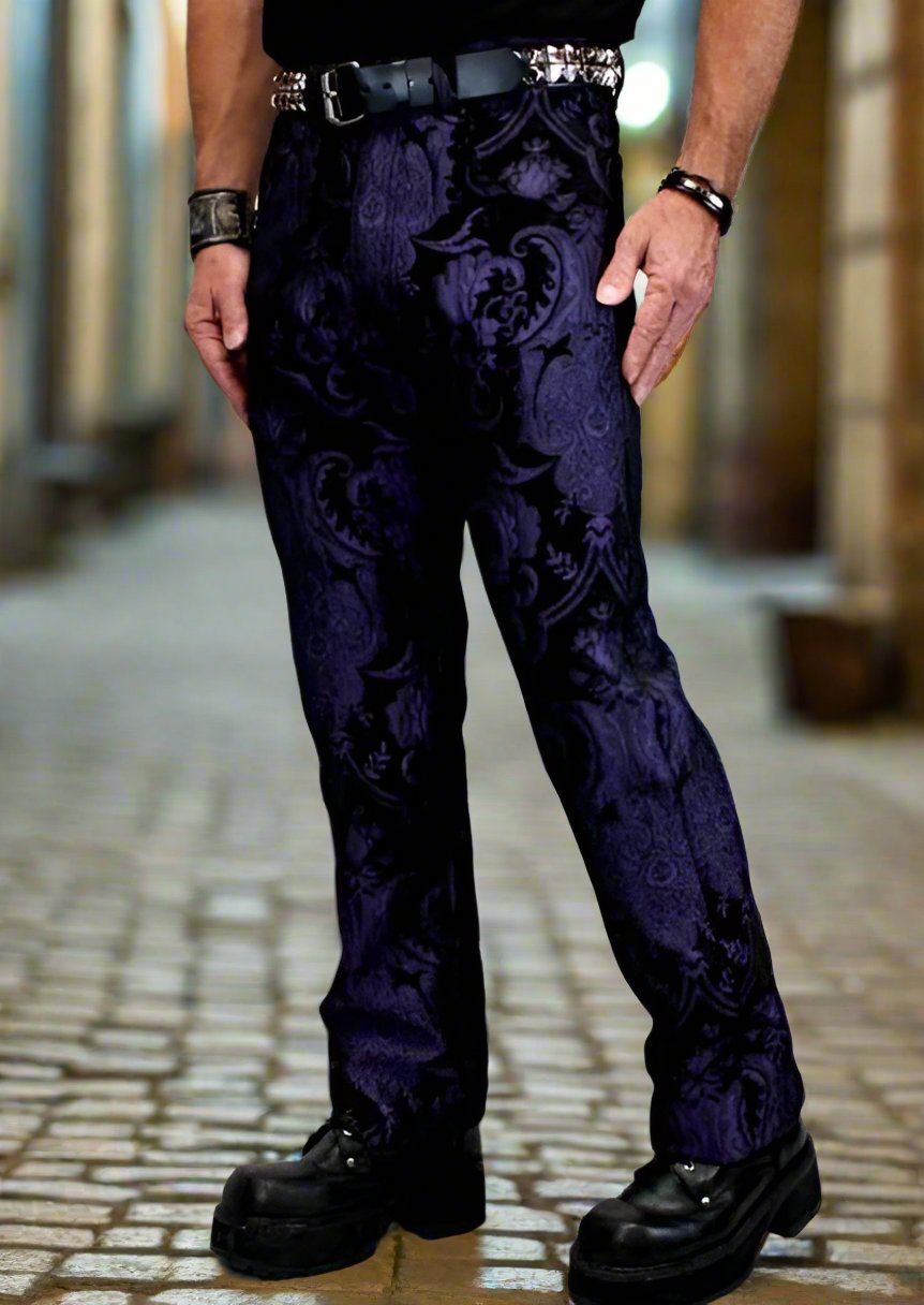 TAPESTRY PANTS - PURPLE/BLACK Shrine of Hollywood pants Pants