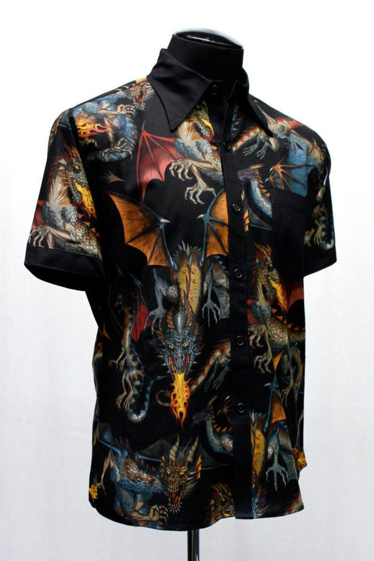MONSTER SHIRT - DRAGON PRINT - only sizes XXL + 3X left! Shrine of Hollywood Men's Shirts