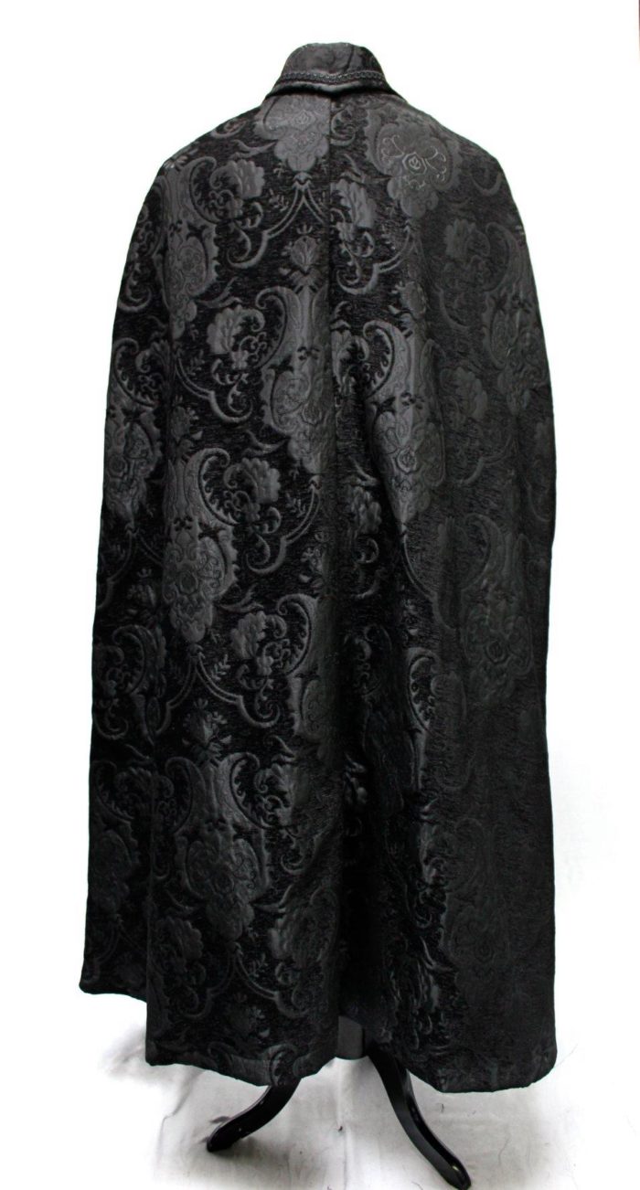 CLOAK OF DARKNESS - BLACK ON BLACK TAPESTRY W/ RED LINING Shrine of Hollywood coat Capes variant-option-placeholder