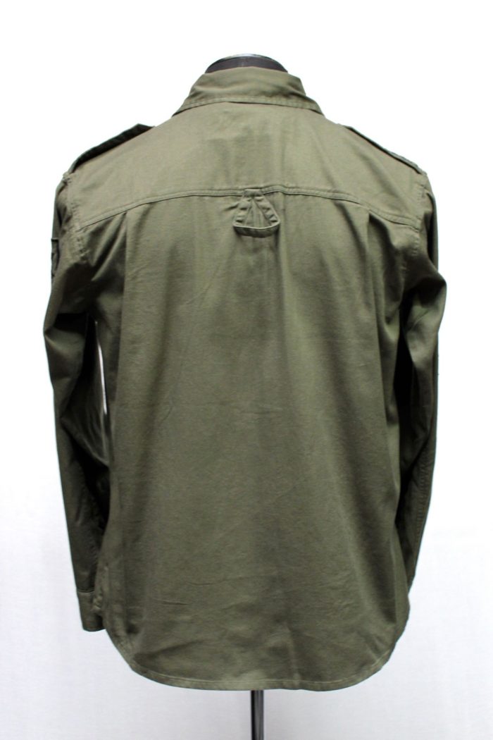 GUERRILLA ARMY SHIRT - OLIVE W/ BLACK Shrine of Hollywood shirt army button up green long sleeve Men's Shirts military work