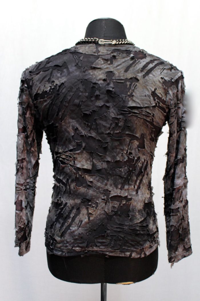 Shrine of Hollywood MEN'S LONG SLEEVE TEE - ZOMBIE FABRIC burning man decayed grey long sleeve madmax Men's T-Shirts neotropolis zombie