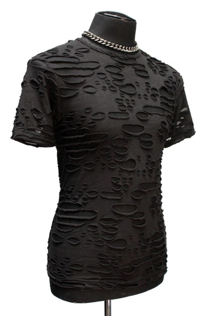 Shrine of Hollywood MEN'S SHORT SLEEVE TEE - DECAYED FABRIC - BLACK apocalyptic black festival future goth gothic Men's T-Shirts shirt T-shirt wasteland
