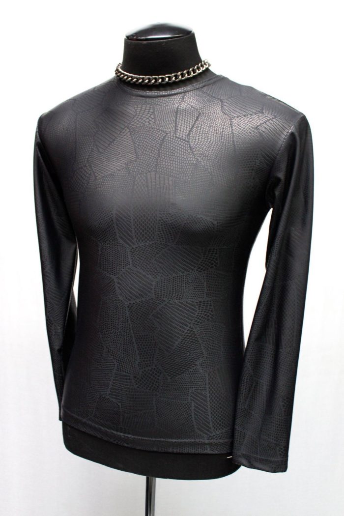 MEN'S LONG SLEEVE TEE - PATCHWORK PRINT VINYL Shrine of Hollywood shirt Men's T-Shirts