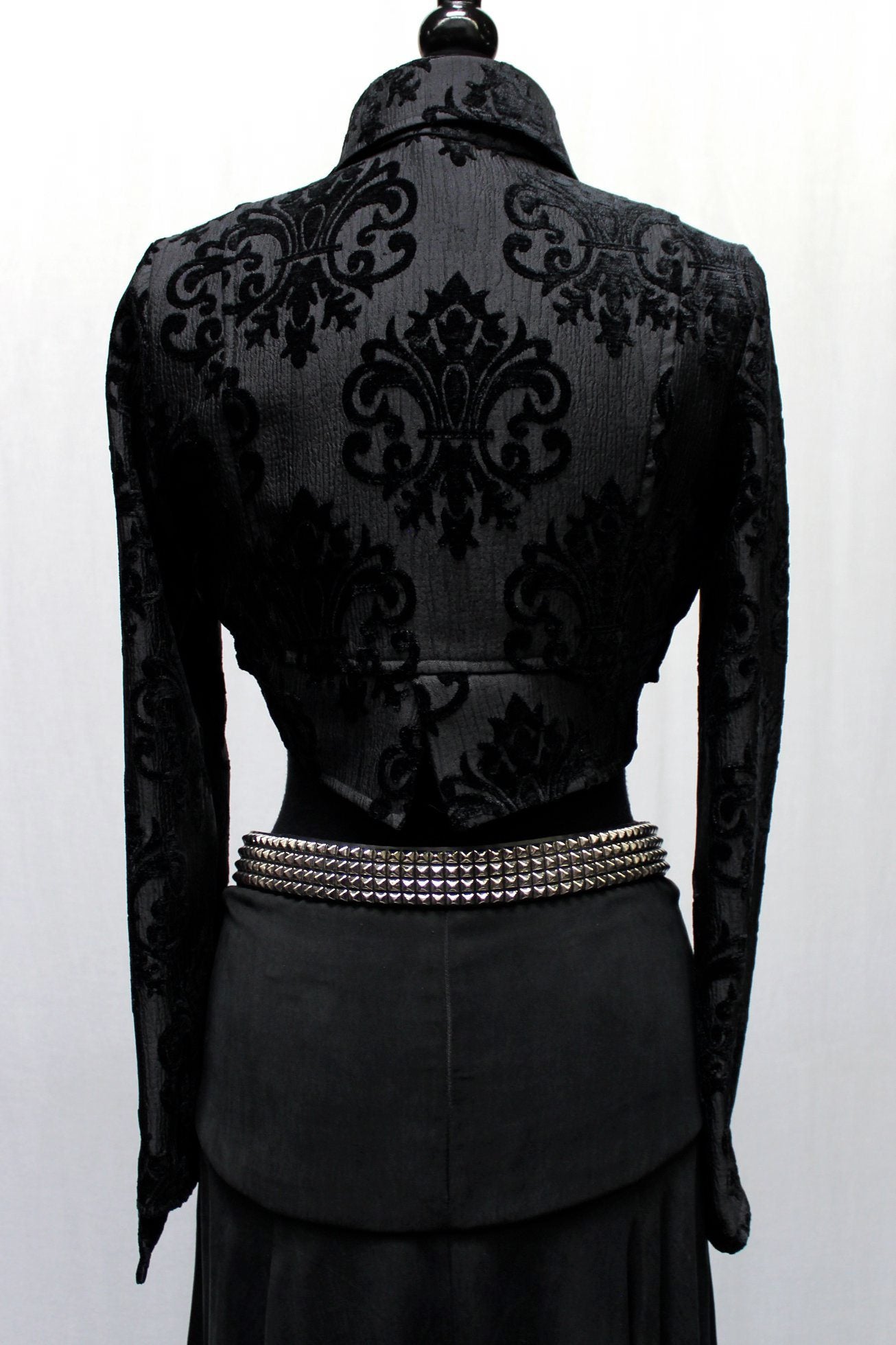 VILLAINESS JACKET - BLACK VELVET BROCADE Shrine of Hollywood Women's Jackets