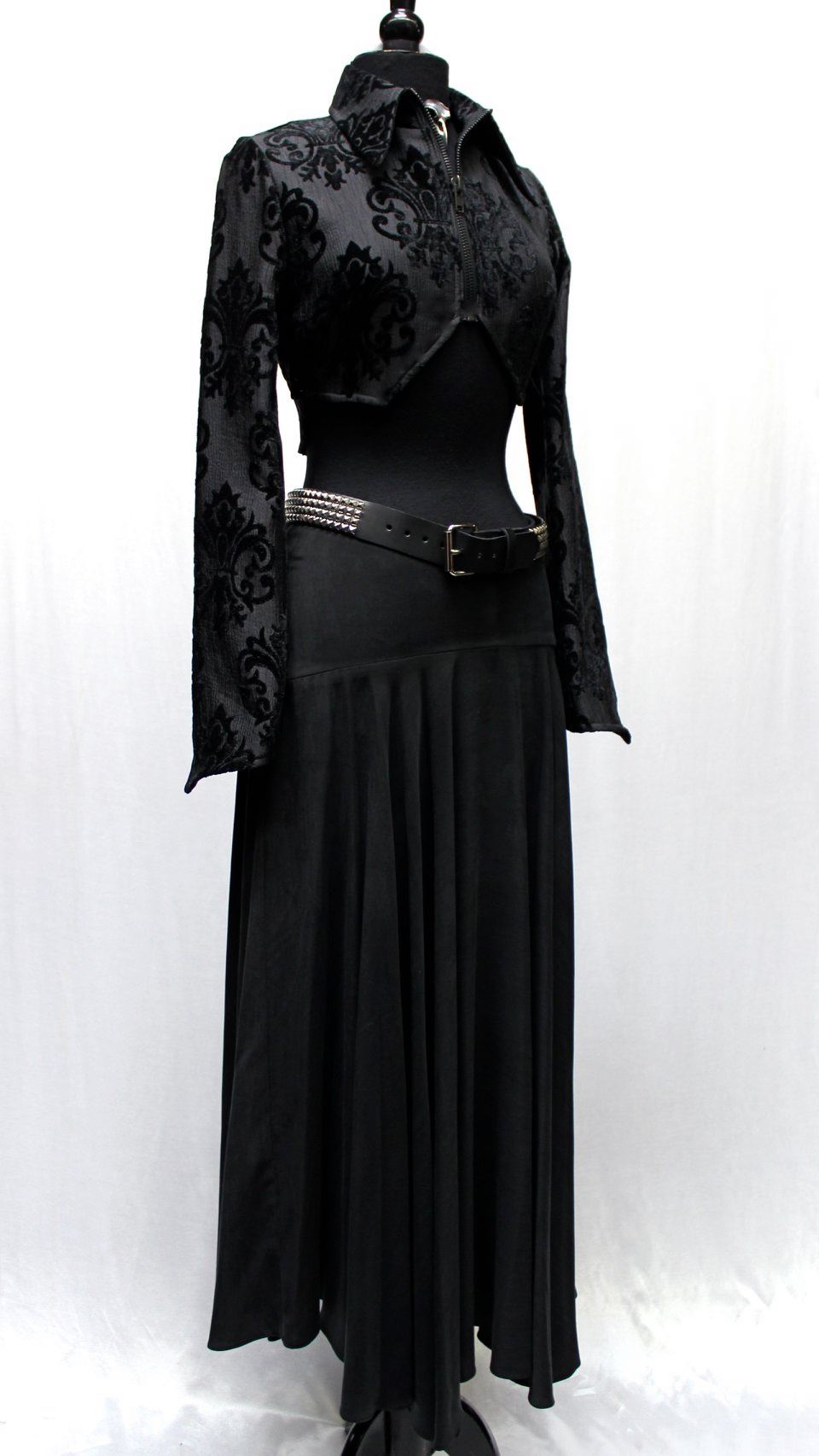 VILLAINESS JACKET - BLACK VELVET BROCADE Shrine of Hollywood Women's Jackets