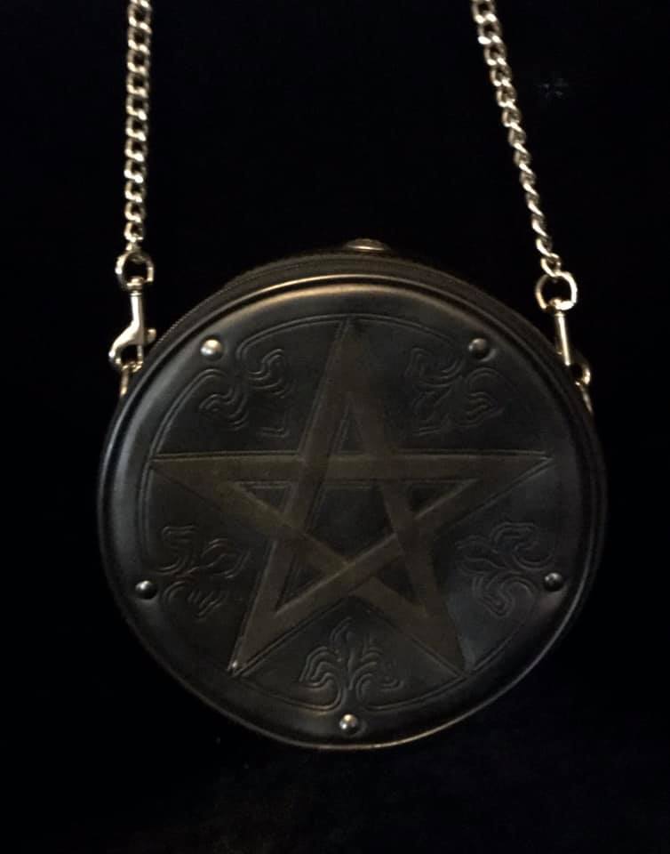 LEATHER PENTAGRAM PURSE Shrine of Hollywood Treasures and Relics