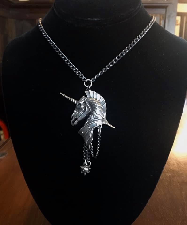 ARMORED UNICORN NECKLACE Shrine of Hollywood Jewelry - Necklaces and Chokers