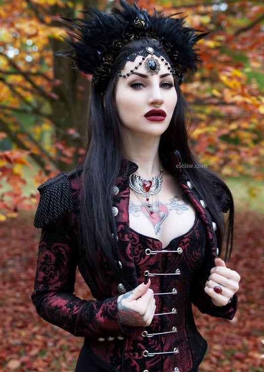 TOREADOR JACKET - RED AND BLACK TAPESTRY Shrine of Hollywood jacket best seller jacket Women's Jackets