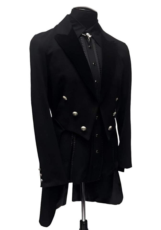VICTORIAN TAILCOAT - BLACK DENIM Shrine of Hollywood coat Men's Coats
