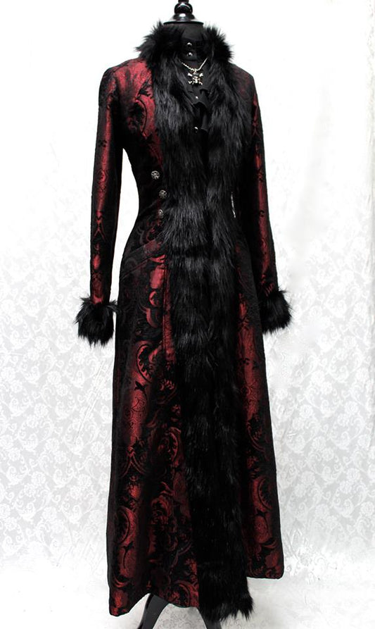 BLACK FOREST COAT - RED/BLACK TAPESTRY Shrine of Hollywood coat coat Women's Coats