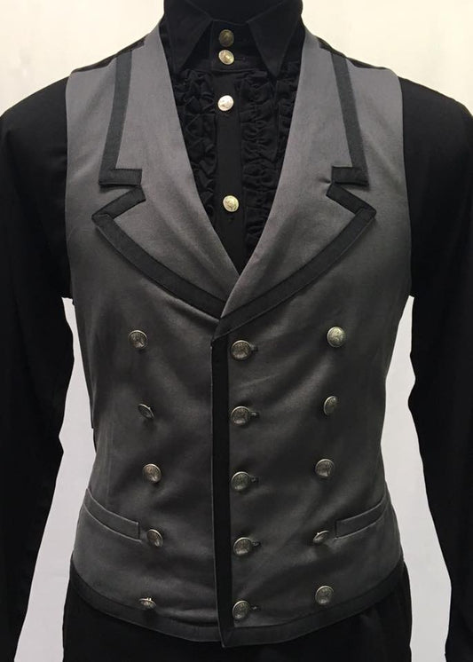 COMMODORE VEST - GRAY DENIM Shrine of Hollywood vest Men's Vests