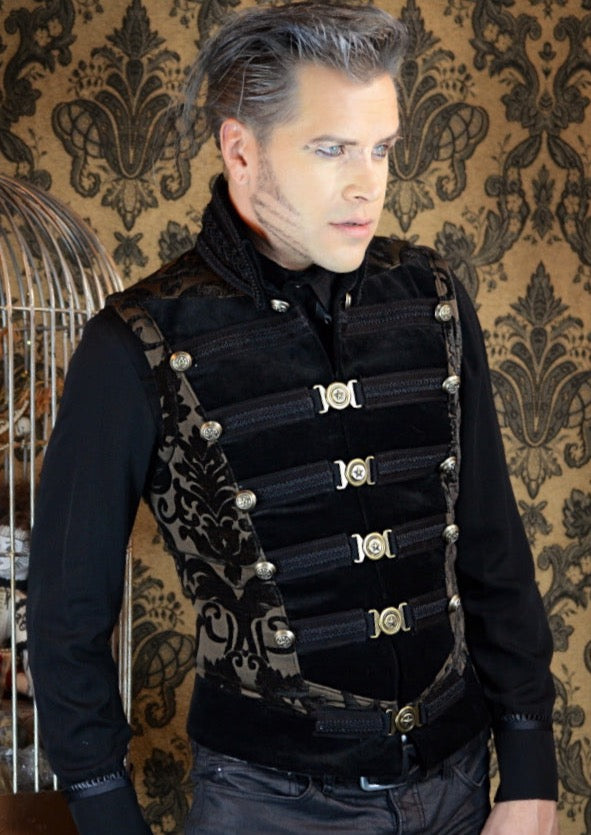 Shrine of Hollywood DOMINION VEST - BROWN VELVET Men's Vests