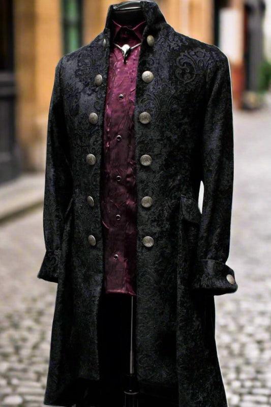 SHIMMER SHIRT - PURPLE Shrine of Hollywood shirt button up club dress shirt formal goth gothic long sleeve Men's Shirts purple red shimmer shirt vampire villain
