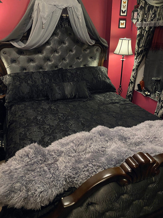 MEDIEVAL TAPESTRY DUVET AND PILLOW SET - BLACK TAPESTRY - KING SIZE Shrine of Hollywood bedding bed bedding duvet goth gothic gothic home decor medieval home decor pillow pirate home decor tapestry bedding victorian bedding victorian decor