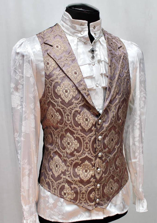 ARISTOCRAT VEST - EDWARDIAN BROCADE - Lavender Shrine of Hollywood vest brocade edwardian goth gothic lavender Men's Vests steampunk vampire vest victorian wedding