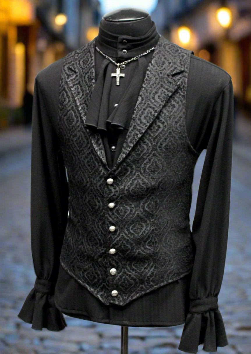 ARISTOCRAT VEST - DIAMOND PATTERN - BLACK TAPESTRY ARISTOCRAT VEST - DIAMOND PATTERN - BLACK TAPESTRY