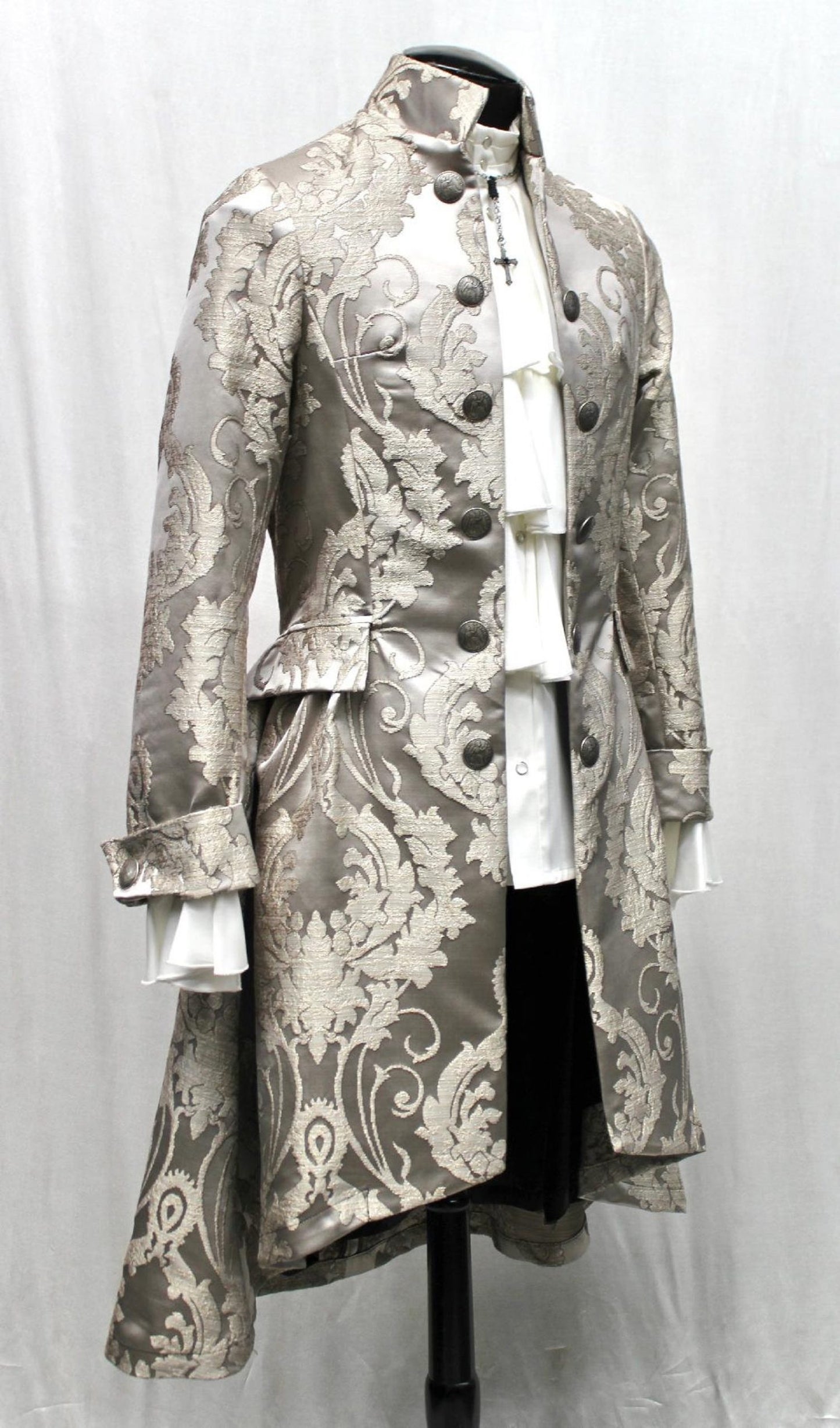 ORDER OF THE DRAGON COAT - SILVER BROCADE Shrine of Hollywood coat Men's Coats