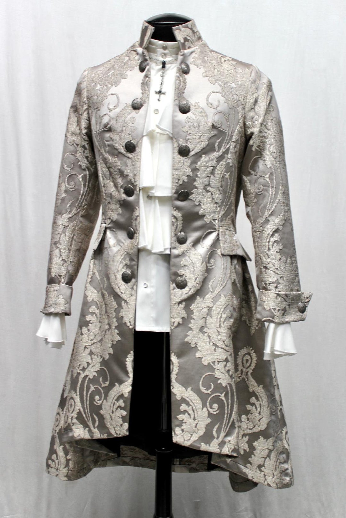 ORDER OF THE DRAGON COAT - SILVER BROCADE Shrine of Hollywood coat Men's Coats