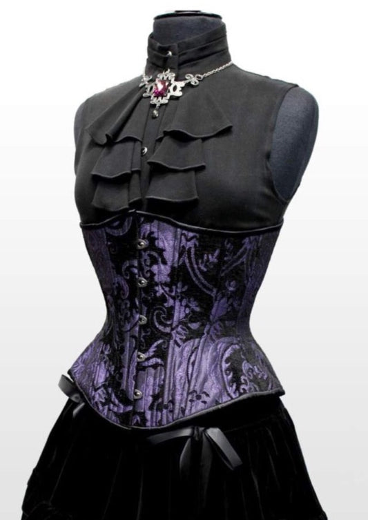 TAPESTRY CORSET - PURPLE/BLACK Shrine of Hollywood top Women's Corsets