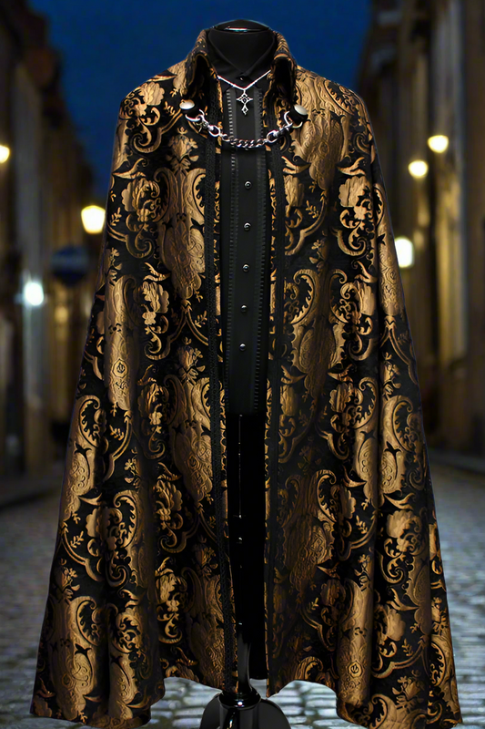 CLOAK OF DARKNESS - GOLD AND BLACK TAPESTRY Shrine of Hollywood coat Capes variant-option-placeholder