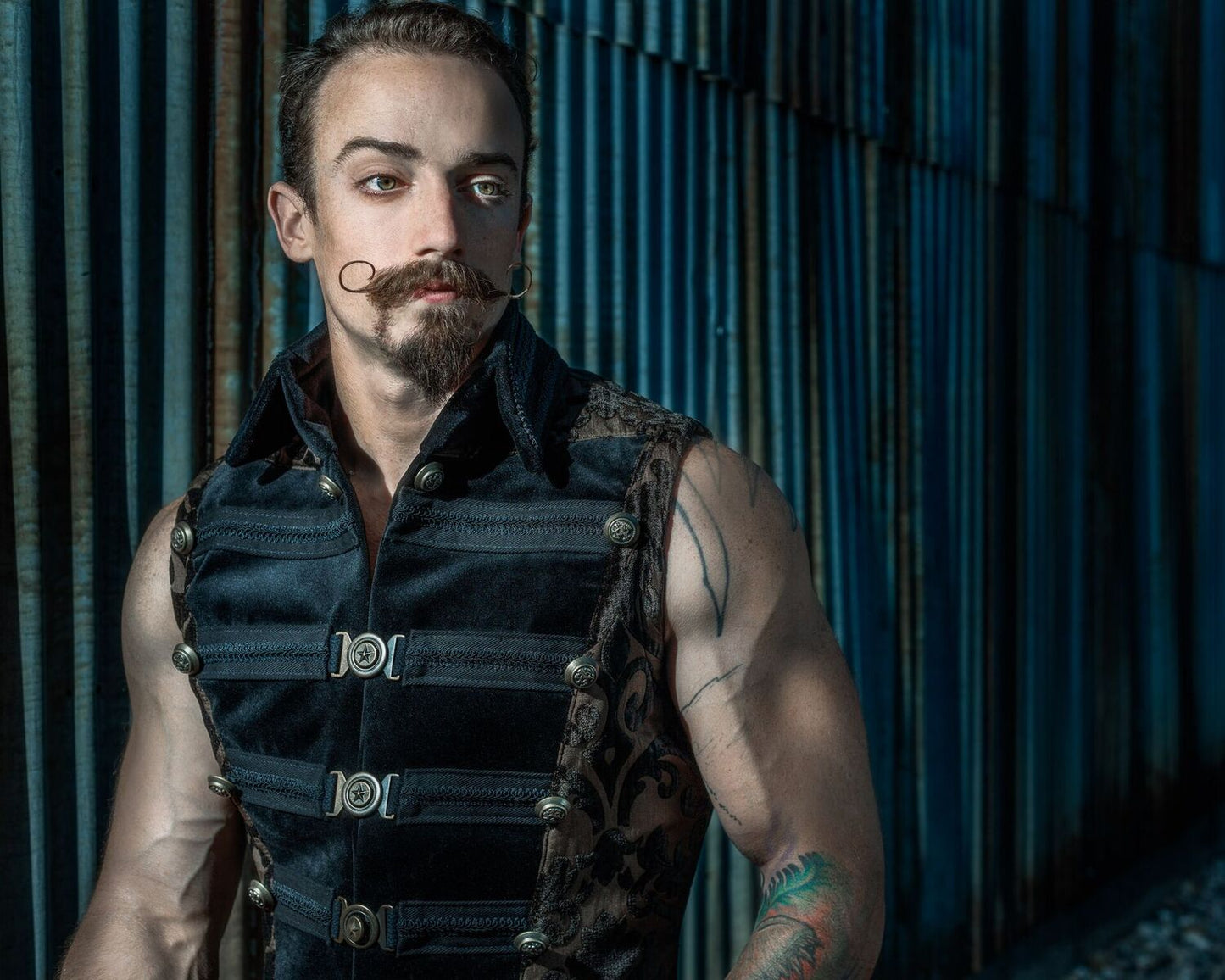 Shrine of Hollywood DOMINION VEST - BROWN VELVET Men's Vests