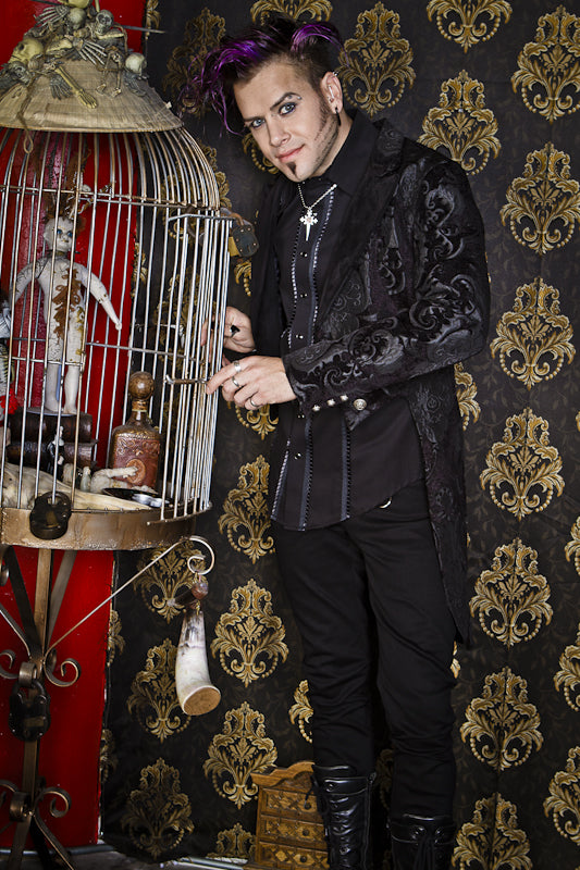 VICTORIAN TAILCOAT - BLACK TAPESTRY Shrine of Hollywood coat Men's Coats
