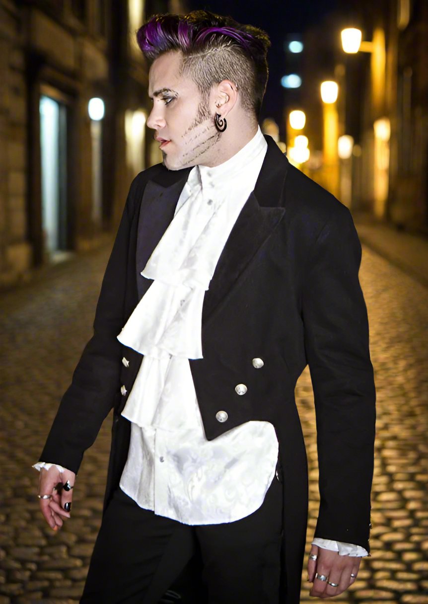 VICTORIAN TAILCOAT - BLACK DENIM Shrine of Hollywood coat Men's Coats