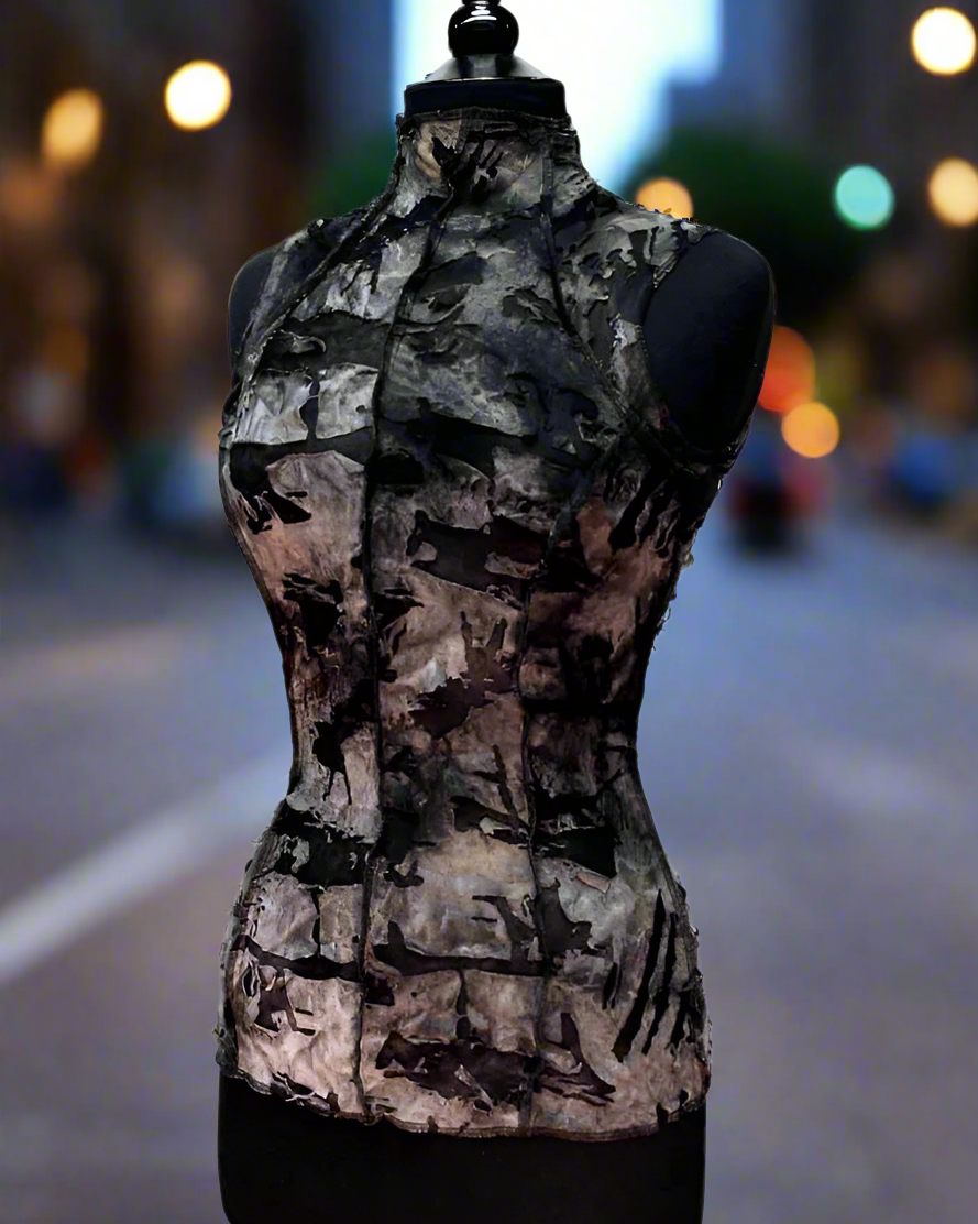WASTELAND TOP - GREY ZOMBIE FABRIC