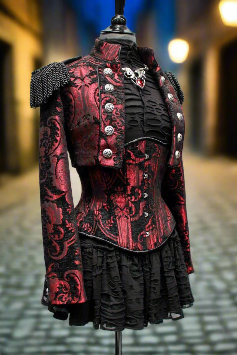 TOREADOR JACKET - RED AND BLACK TAPESTRY