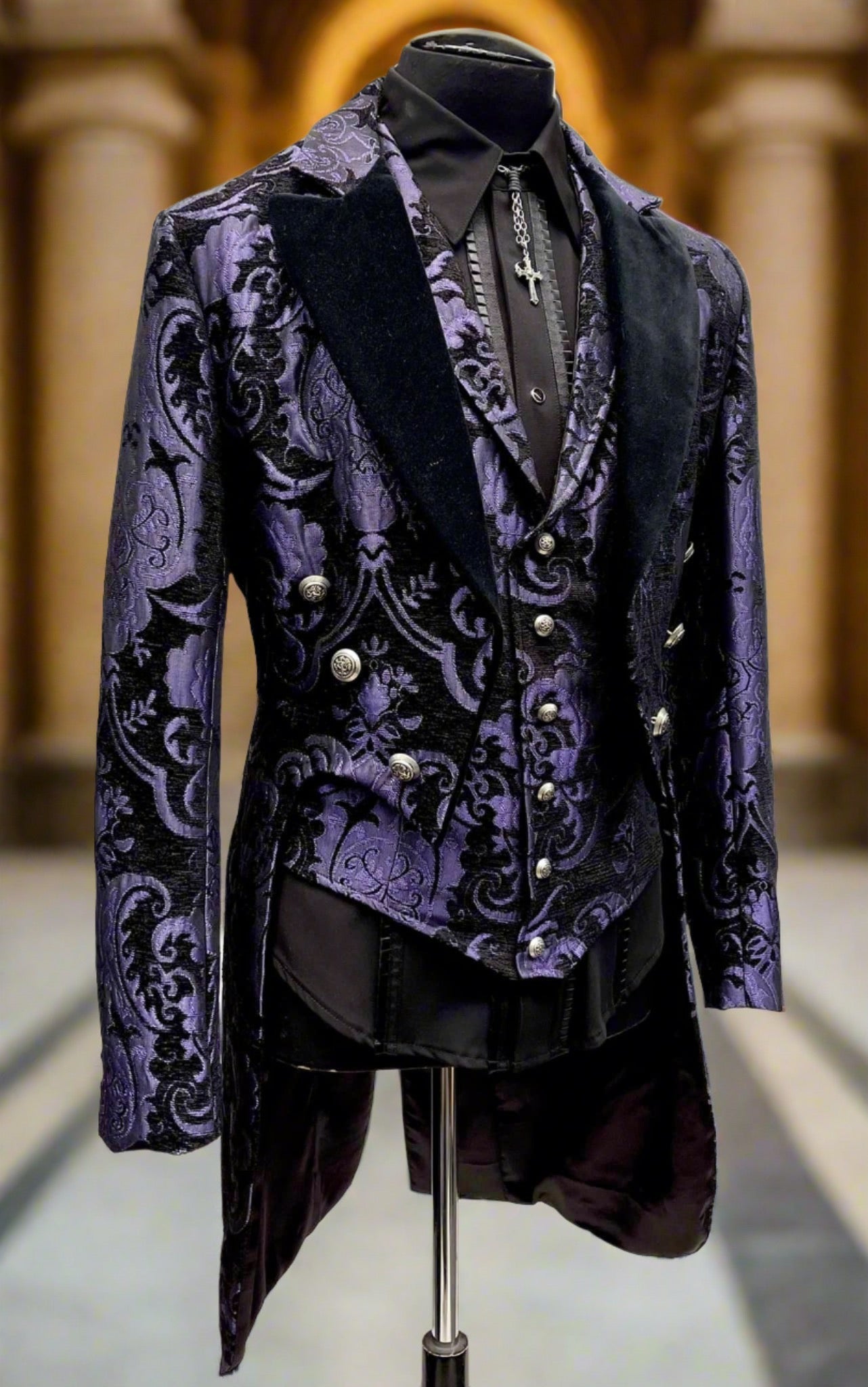 VICTORIAN TAILCOAT PURPLE BLACK TAPESTRY Shrine of Hollywood