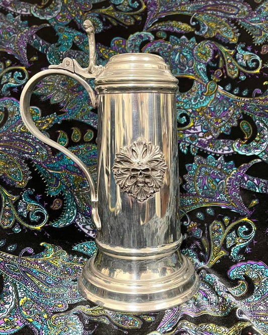 GREEN MAN SKULL BEER MUG Shrine of Hollywood Decor Goblets and Glassware Housewares Treasures and Relics