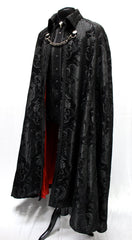 CLOAK OF DARKNESS - BLACK ON BLACK TAPESTRY W/ RED LINING